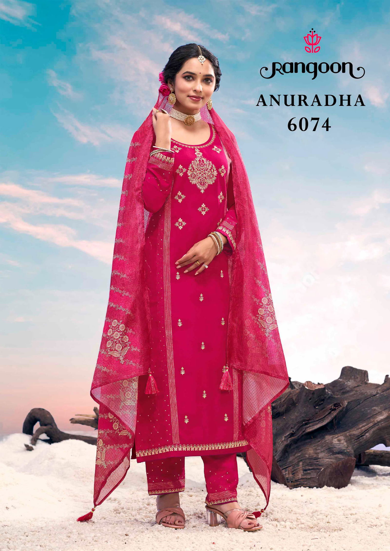 Anuradha By Rangoon Khatli Handwork Kurti Bottom With Dupatta Orders In India